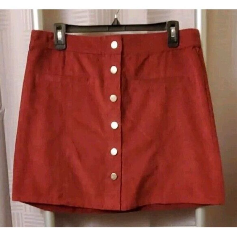 Unbranded Skirt Women's Corduory Maroon Size L‎ Button Up